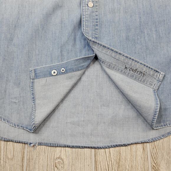 Lands End Denim Shirt Mens Extra Large Light Blue Button Up Long Sleeve - Picture 4 of 6